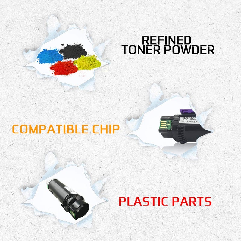 VICTORSTAR 5 Packs Compatible Toner Cartridge S2825 H625 H825 (2BK + C + Y + M )ã€Extra High Yieldã€‘ 5000 Pages for BK & 4000 Pages for C/M/Y for Dell Laser Printers H625 cdw / H825cdw / S2825cdn (5C) - Image 5